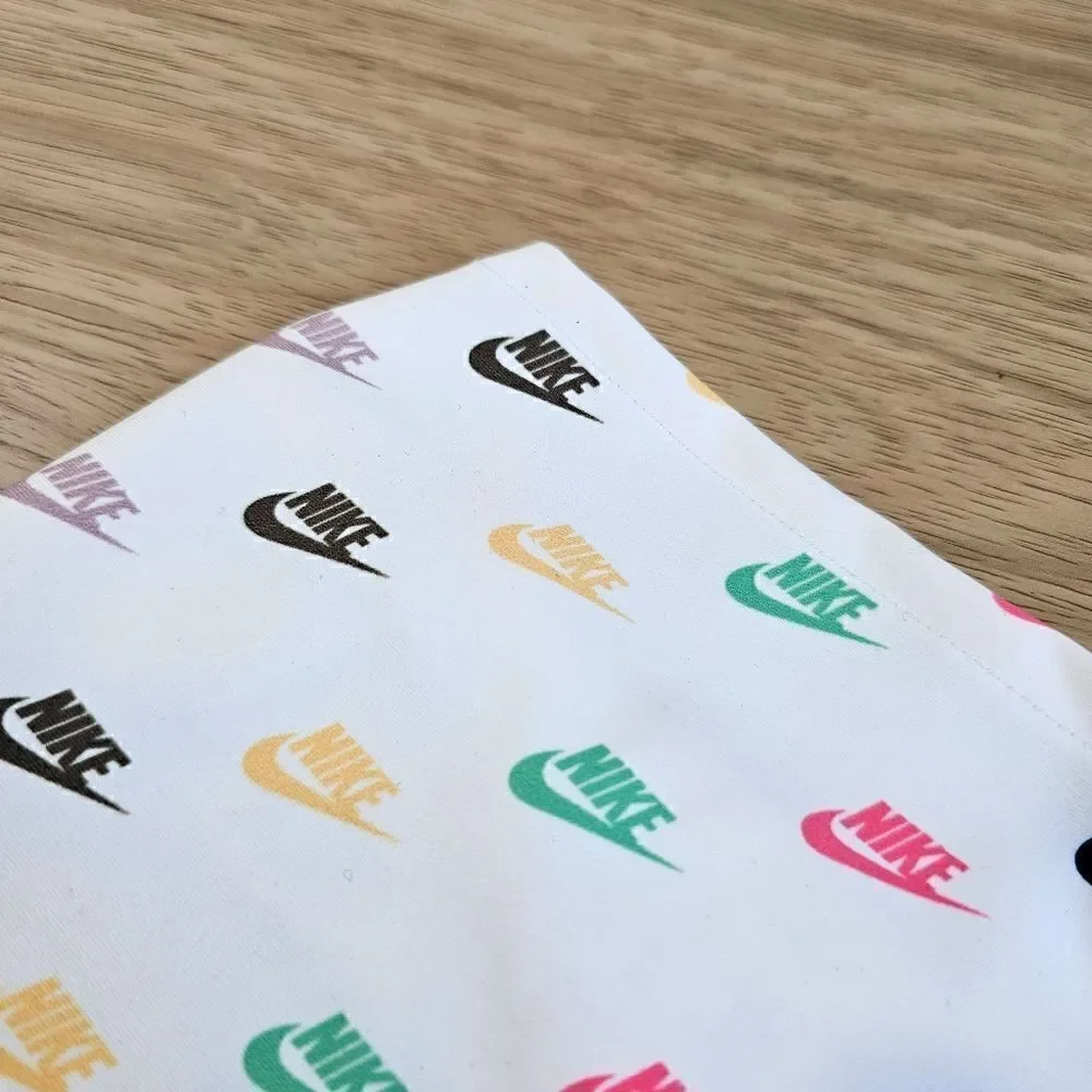 Nike Dri-Fit Wide Headband AOP Logos Off-White Black Pink Gold Unisex Elastic LE